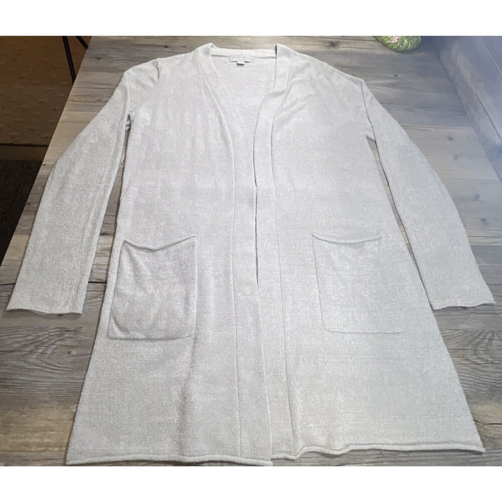 Barefoot Dreams Cardigan S Small Cozy Chic Ultra Lite Cardi Silver Shimmer Cozy